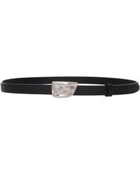 Burberry - Black Leather Regular Belt - Lyst