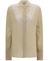 Fendi - Beige Silk Dress Shirt - Lyst