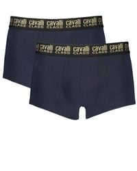 Roberto Cavalli - Blu Cotton Mens Boxer - Lyst