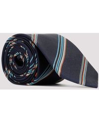 Paul Smith - Navy 6cm Stripe Silk Tie - Lyst