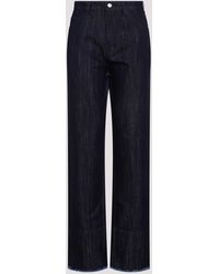 Victoria Beckham - Blue Indigo Cotton Cropped High Waist Tapered Jeans - Lyst