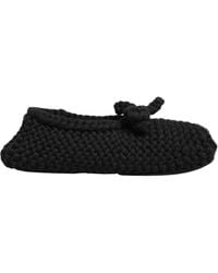 Dolce & Gabbana - Knit Bow Flat Slippers - Lyst