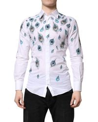 Dolce & Gabbana - Cotton Feather Print Dress Shirt - Lyst