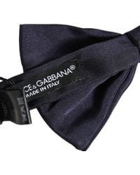 Dolce & Gabbana - Men Dark Blue Silk Adjustable Neck Papillon Bow Tie - Lyst