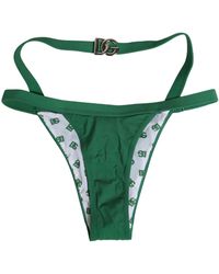 Dolce & Gabbana - Green Logo Plaque Nylon Brief Panty Underwear - Lyst