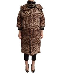 Dolce & Gabbana - Elegant Leopard Print Long Jacket - Lyst