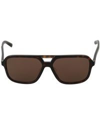 Dolce & Gabbana - Brown Leopard Pattern Aviator Pilot S Sunglasses - Lyst