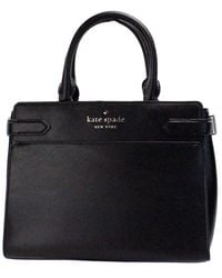 Kate Spade - Staci Medium Black Saffiano Leather Crossbody Satchel Bag Handbag - Lyst