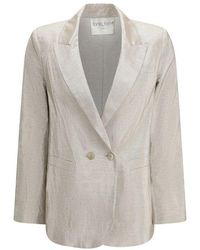 forte_forte - Silver Cotton Blazer - Lyst