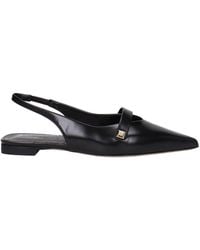 Max Mara - Black Leather Ballet Flats - Lyst