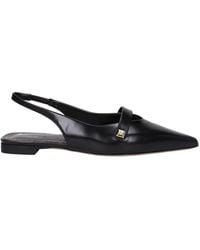 Max Mara - Black Leather Sandal - Lyst