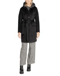 CLERÉ - Black Polyester Coat - Lyst