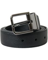 Dolce & Gabbana - Elegant Leather Belt With Metal Buckle - Lyst