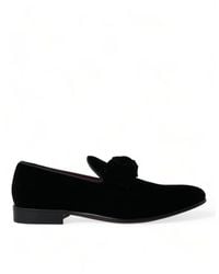 Dolce & Gabbana - Velvet Loafers Formal Dress Shoes - Lyst