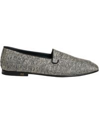 Dolce & Gabbana - Gray Glitter Lurex Dg Logo Dress Loafers Shoes - Lyst