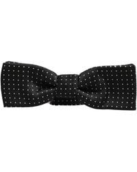 Dolce & Gabbana - Black White Polka Dot Adjustable Neck Papillon Bow Tie - Lyst