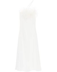 Art Dealer - 'ember' Maxi Dress In Satin With Feathers - Lyst