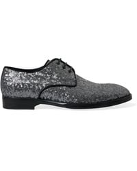 Dolce & Gabbana - Sequined Lace Up Derby Dress Shoes - Lyst