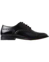 Dolce & Gabbana - Black Leather Oxford Wingtip Formal Derby Shoes - Lyst