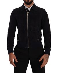 Dolce & Gabbana - Suede Lambskin Leather Coat Jacket - Lyst