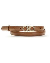 Ferragamo - Beige Calf Leather Bos Taurus Thin Belt - Lyst