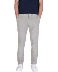 Borghese - Gray Cotton Casual Pants - Lyst
