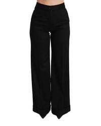 Dolce & Gabbana - Cashmere Wide Leg Trouser Pants - Lyst