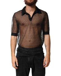 Dolce & Gabbana - Sheer Short Sleeves Casual Polo Top 03+Pa+Pp - Lyst