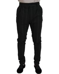 Dolce & Gabbana - Black Stripedtrousers Cotton Pants - Lyst