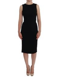 Dolce & Gabbana - Elegant Crystal Sheath Knee-Length Dress - Lyst