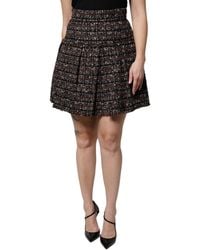 Dolce & Gabbana - Pleated Tweed Mini Skirt - Lyst