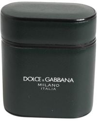 Dolce & Gabbana - Black Leather Logo Print Flip Holder Men Airpods Case - Lyst