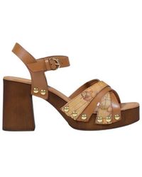 Alviero Martini 1A Classe - Beige Leather Platform Sandals - Lyst