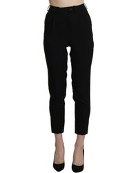 Bencivenga - Black High Waist Skinny Cropped Dress Trouser Pant - Lyst
