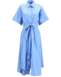Ella - Blue Cotton Casual Dress - Lyst