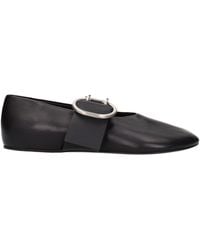 Jil Sander - Leather Ballerina Flats - Lyst