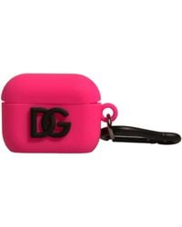 Dolce & Gabbana - Pink Silicone Rubber Logo Embossed Airpods Case - Lyst