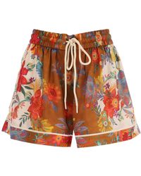 Zimmermann - 'ginger' Shorts With Floral Motif - Lyst