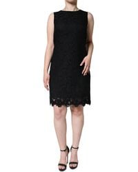 Dolce & Gabbana - Floral Lace Sheath Sleeveless Mini Dress - Lyst