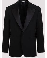 Alexander McQueen - Black Large Tux Wool Jacket - Lyst