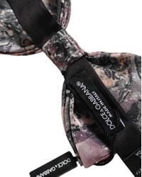 Dolce & Gabbana - Multicolor Marble Silk Adjustable Neck Papillon Bow Tie - Lyst