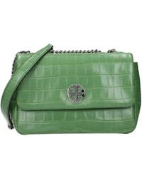 Tory Burch - Green Leather Shoulder Bag - Lyst