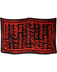 Dolce & Gabbana - Logo Print Cotton Beach Towel - Lyst