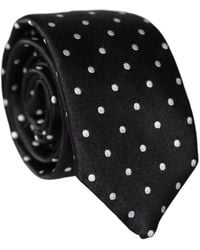 Dolce & Gabbana - Black White Polka Dots Silk Adjustable Men Necktie Tie - Lyst