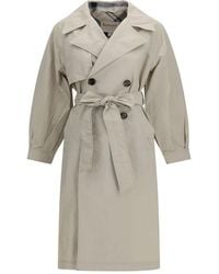 Barbour - Beige Polyamide Trench Coat - Lyst