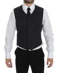 Dolce & Gabbana - Dolce Gabbana Gray Wool Blend Vest Gilet Weste - Lyst