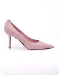 Jimmy Choo - Pink Lizard Printed Leather Love 85 Pumps - Lyst