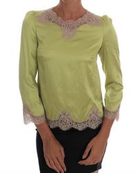 Dolce & Gabbana - Silk Stretch Blouse Top - Lyst