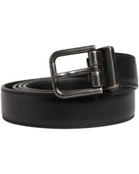 Dolce & Gabbana - Classic Leather Metal Buckle Belt Calf - Lyst