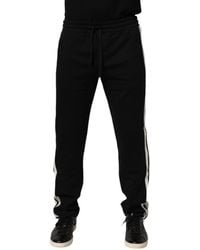 Dolce & Gabbana - Black Cotton Jogger Sweatpants Trouser Pants - Lyst